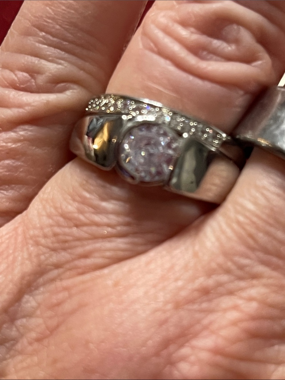 Sterling Silver Oval Cubic Zirconia Ring in Silver